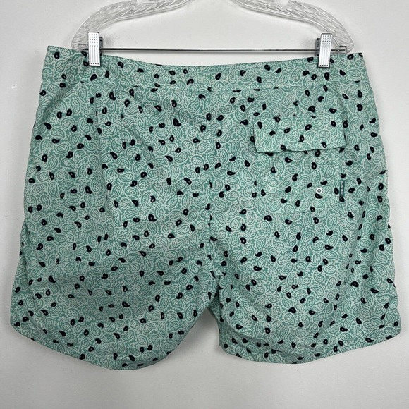 Bonobos Swim Trunks Men's 38 Green Seafoam Paisley Print 7" Inseam W Brief Liner - Picture 10 of 12